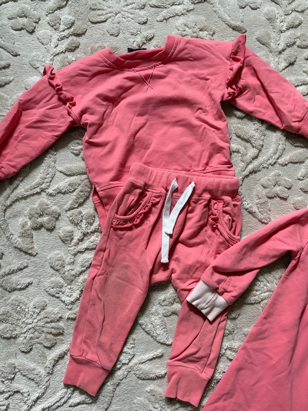 Little Bipsy Coral Pink Girls Jogger Set